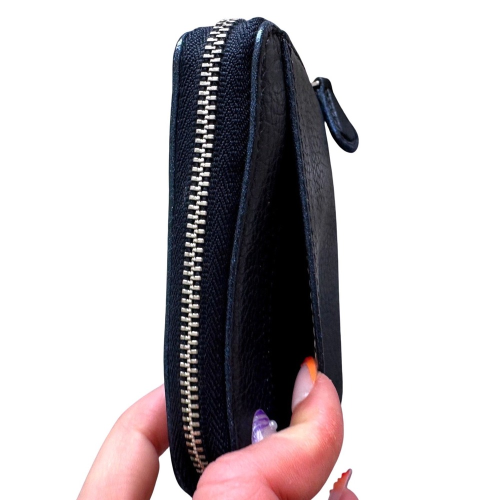 Coach NASA Small Zip Around Wallet Navy Leather Metallic Silver Space - Picture 5 of 10